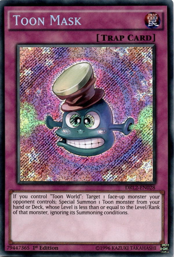 Yugioh Toon Mask DRL2-EN028 Secret Rare 1st Edition VLP/NM