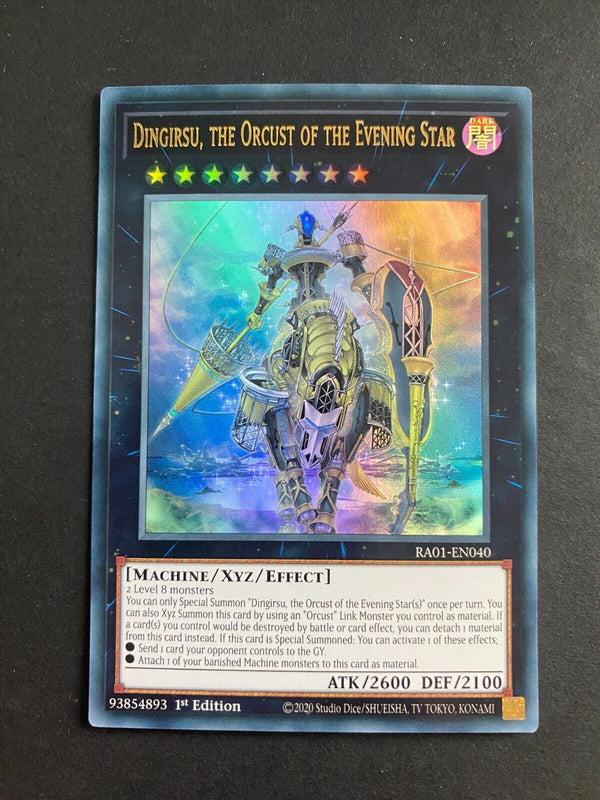 Yugioh Dingirsu, the Orcust of the Evening Star RA01-EN040 Ultra Rare 1st Ed NM
