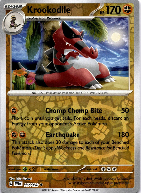 Pokemon Krookodile 117/198 Scarlet Violet Base Reverse Holo NM