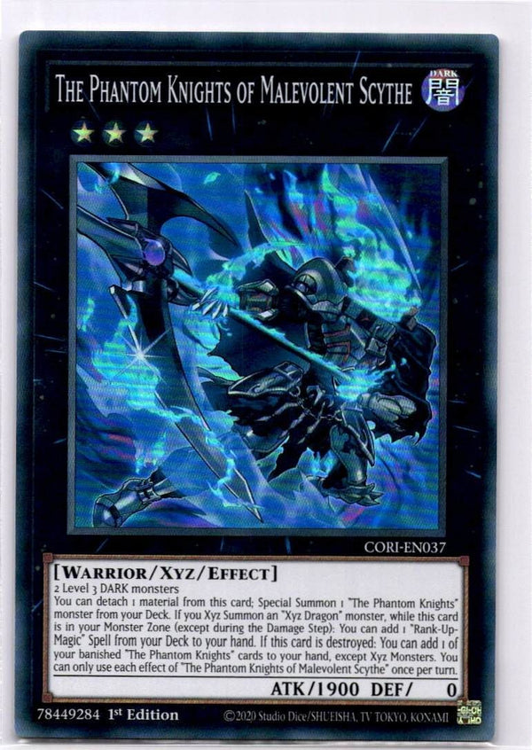 Yugioh The Phantom Knights of Malevolent Scythe CORI-EN037 Super Rare 1st Ed NM