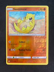 Pokemon Sandshrew 83/214 Unbroken Bonds Reverse Holo LP Miscut Offcentered