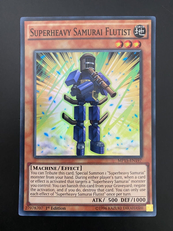 Yugioh Superheavy Samurai Flutist MP15-EN197 Super Rare Unlimited Ed NM/MINT