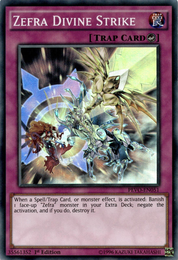 Yugioh Zefra Divine Strike PEVO-EN051 Super Rare 1st Edition LP