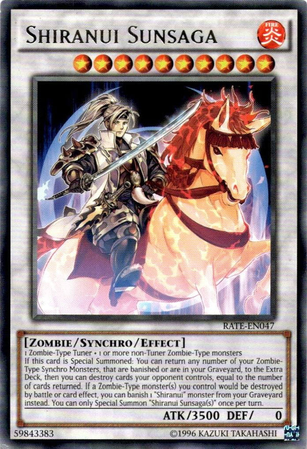 Yugioh Shiranui Sunsaga RATE-EN047 Rare 1st/unl Edition VLP/NM