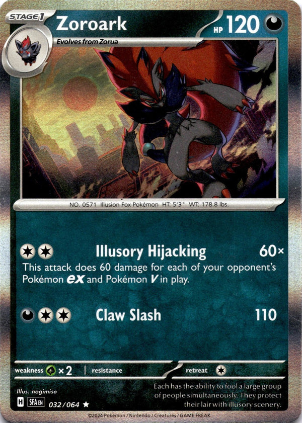 Pokemon Zoroark 032/064 Shrouded Fable Holo NM