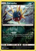 Pokemon Carvanha 132/236 Cosmic Eclipse Reverse Holo NM