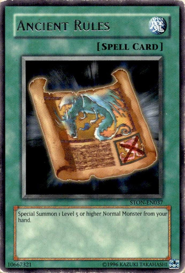 Yugioh Ancient Rules STON-EN037 Rare Unlimited Edition HP