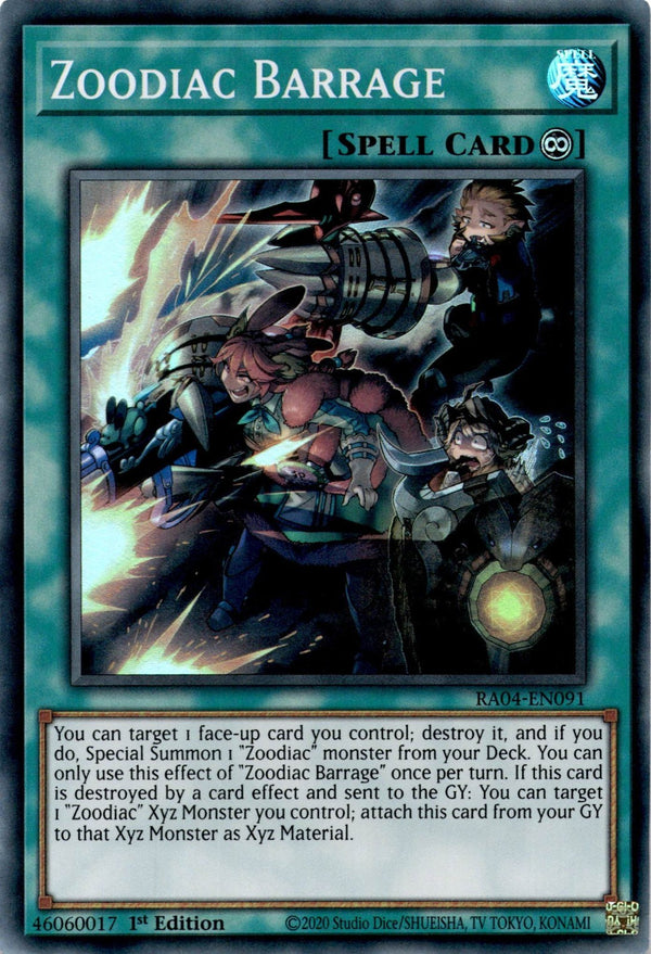 Yugioh Zoodiac Barrage RA04-EN091 Super Rare 1st Edition NM