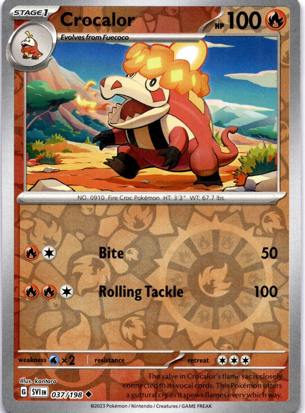 Pokemon Crocalor 037/198 Scarlet Violet Base Reverse Holo NM