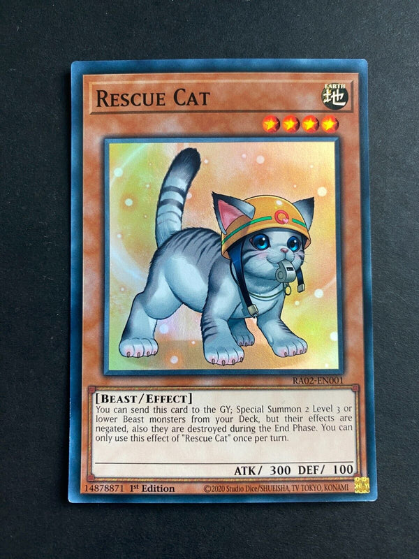 Yugioh Rescue Cat RA02-EN001 Super Rare Alt Art 1st Edition NM