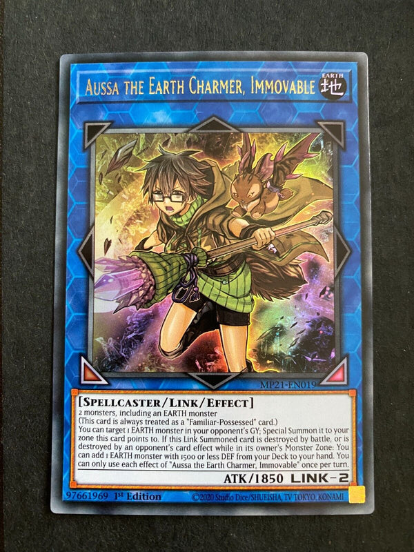 Yugioh Aussa the Earth Charmer, Immovable MP21-EN019 Ultra Rare 1st Edition NM