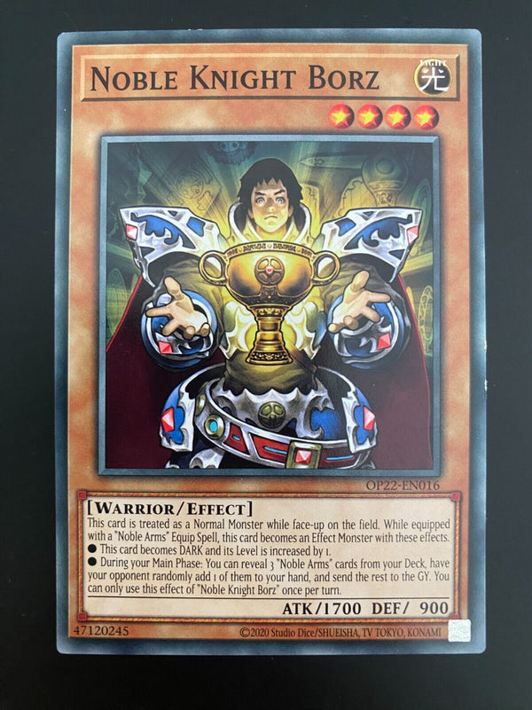 Yugioh Noble Knight Borz OP22-EN016 1st Edition Common VLP