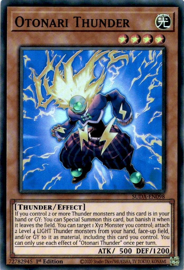 Yugioh Otonari Thunder SUDA-EN098 Super Rare 1st Edition NM