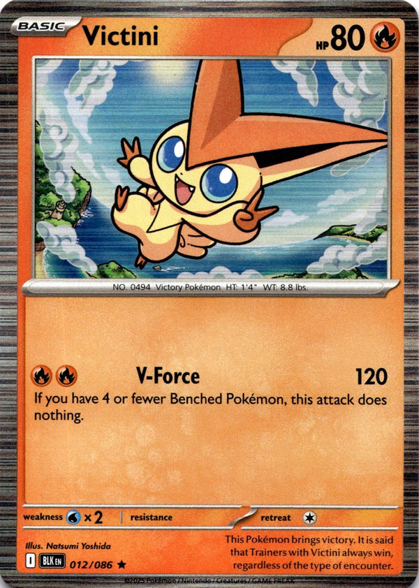 Pokemon Victini 012/086 Black Bolt Holo NM