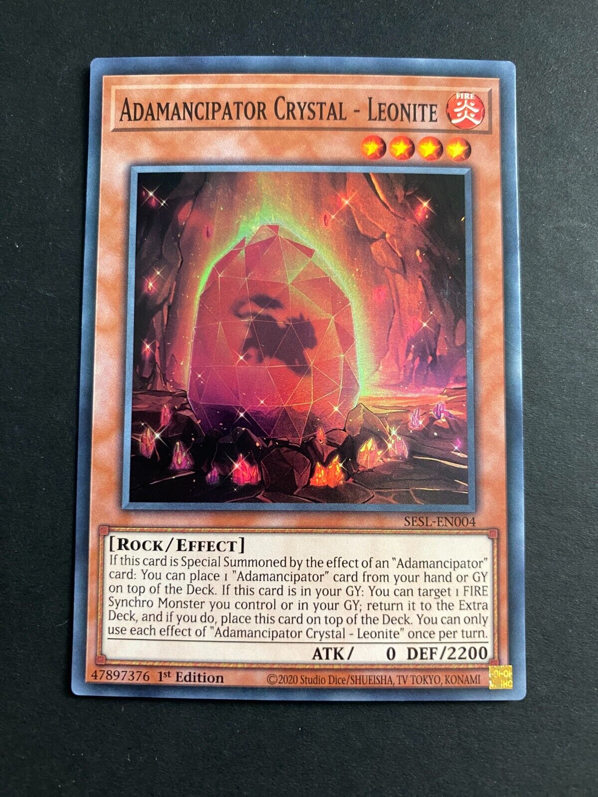 Yugioh Adamancipator Crystal - Leonite SESL-EN004 Super Rare 1st Edition LP