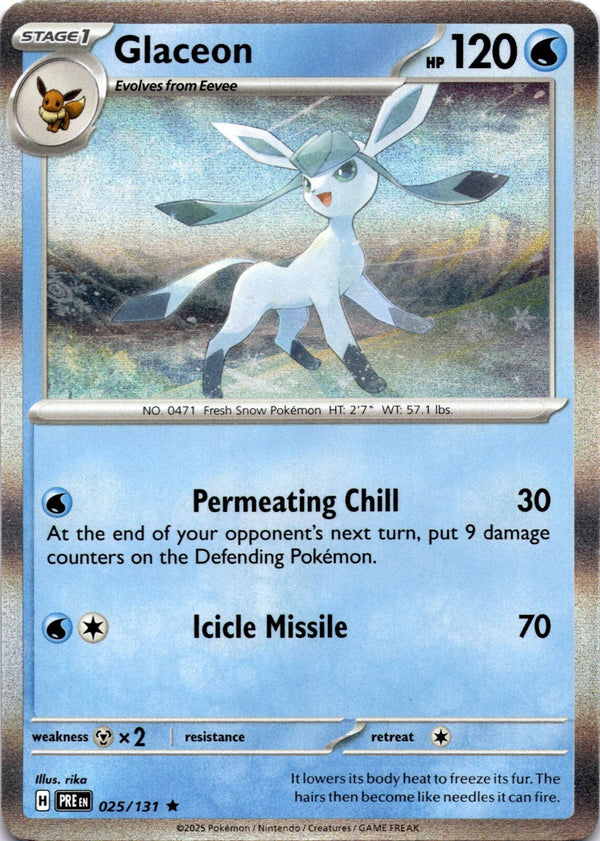 Pokemon Glaceon 025/131 Prismatic Evolutions Holo NM