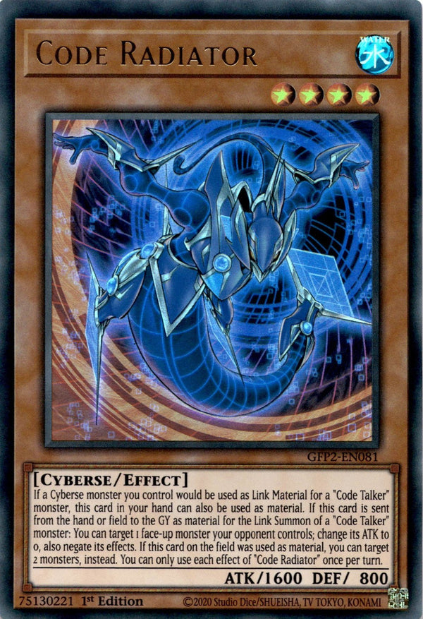 Yugioh Code Radiator GFP2-EN081 Ultra Rare 1st Edition NM