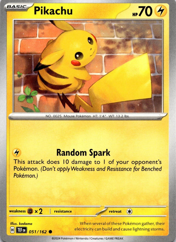 Pokemon Pikachu 051/162 Temporal Forces Non Holo NM