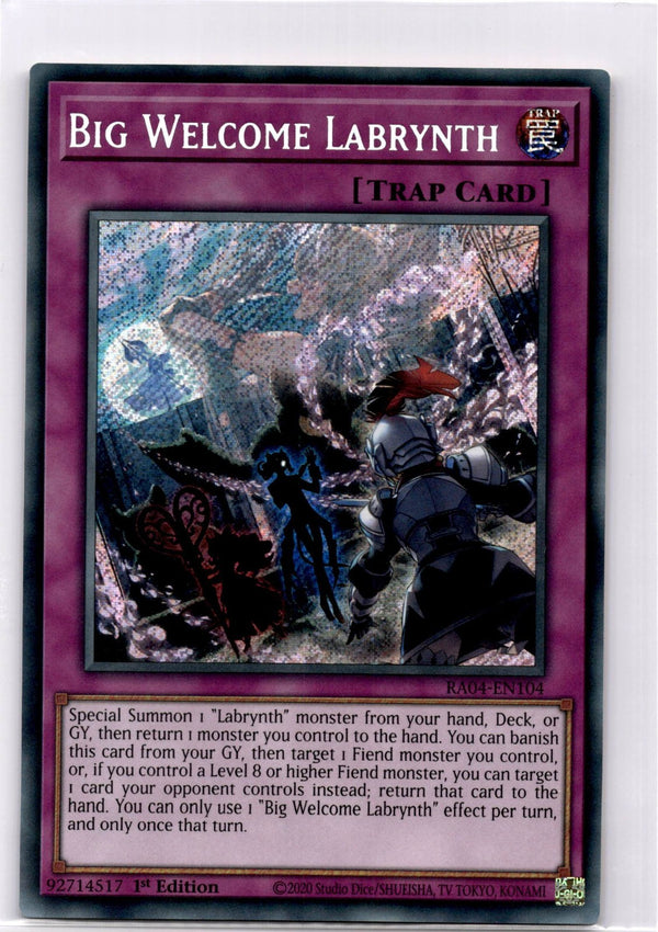 Yugioh Big Welcome Labrynth RA04-EN104 Secret Rare 1st Edition NM
