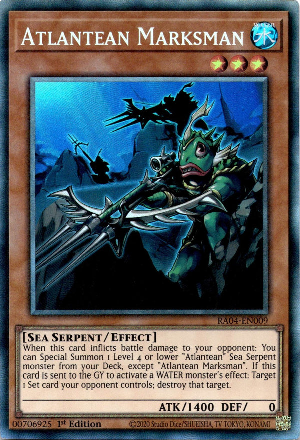 Yugioh Atlantean Marksman RA04-EN009 Collector’s Rare 1st Edition NM