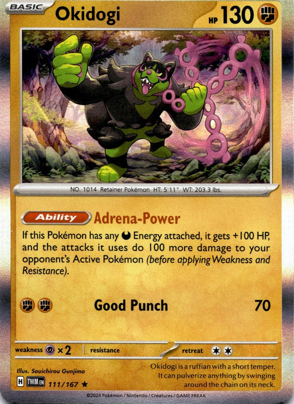Pokemon Okidogi 111/167 Twilight Masquerade Holo NM