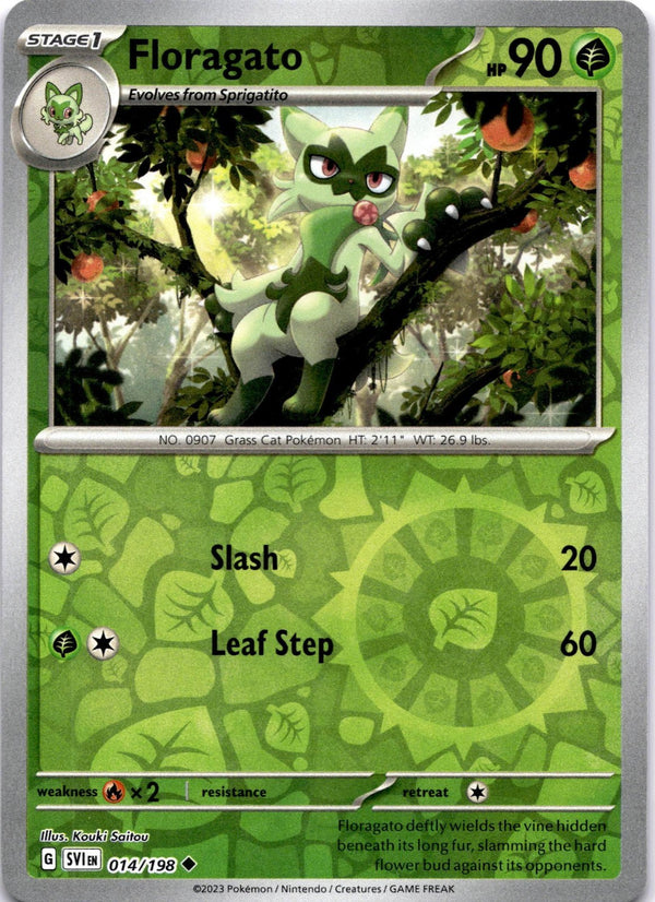 Pokemon Floragato 014/198 Scarlet Violet Base Reverse Holo NM