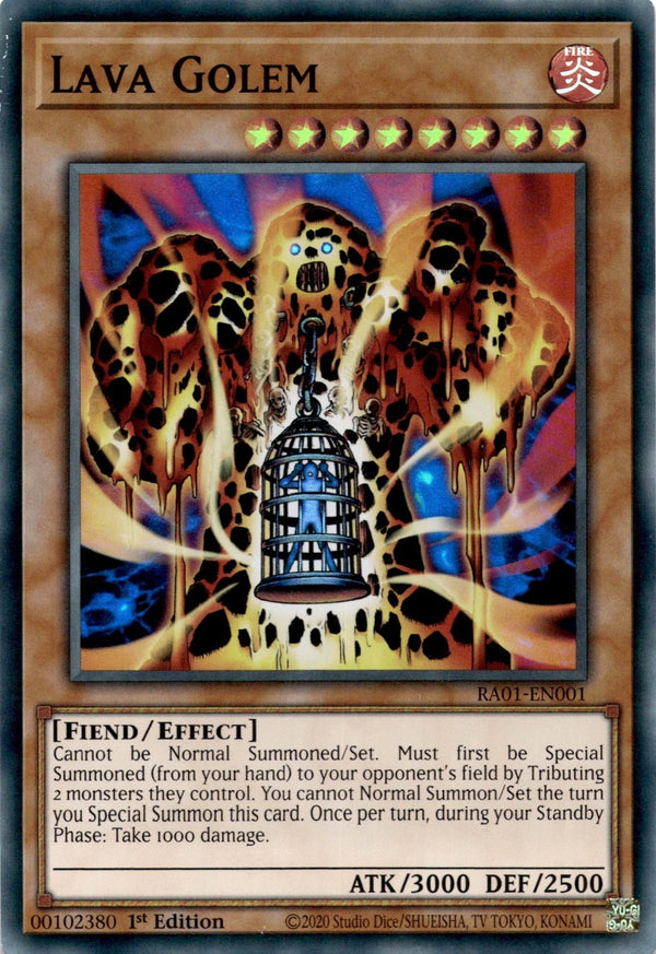 Yugioh Lava Golem RA01-EN001 Super Rare 1st Edition MP