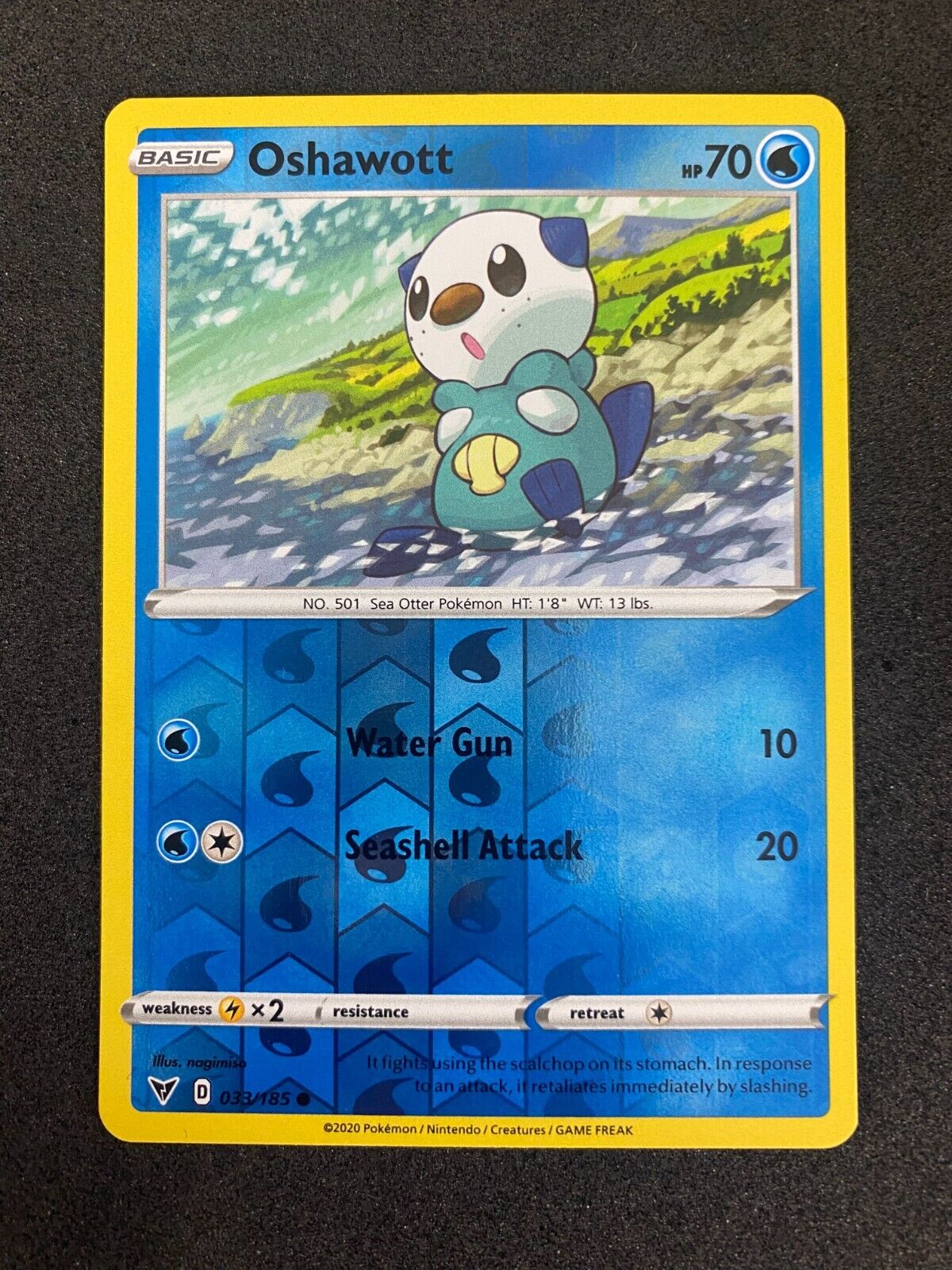 Pokemon Oshawatt 033/185 Vivid Voltage Reverse Holo NM