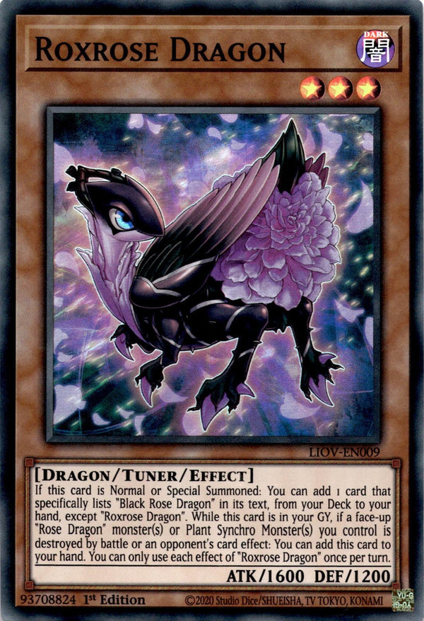 Yugioh Roxrose Dragon LIOV-EN009 Super Rare 1st Edition VLP/NM