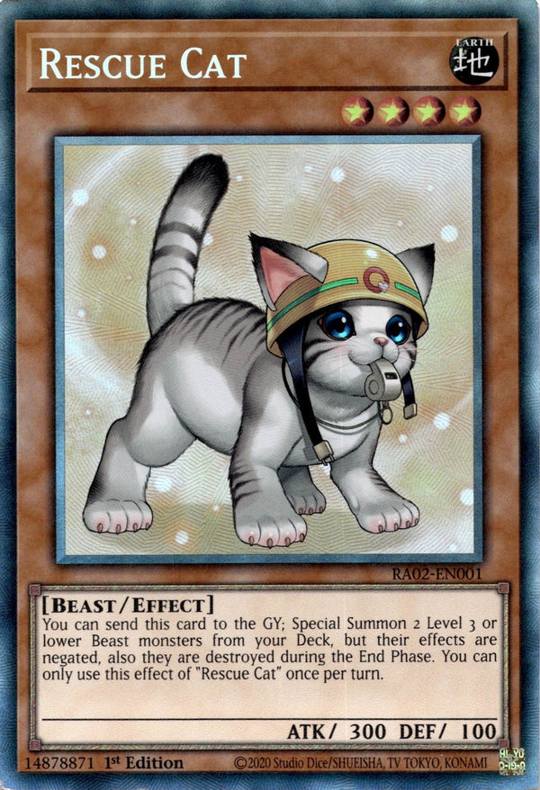 Yugioh Rescue Cat RA02-EN001 Collector’s Rare Alt Art 1st Edition NM