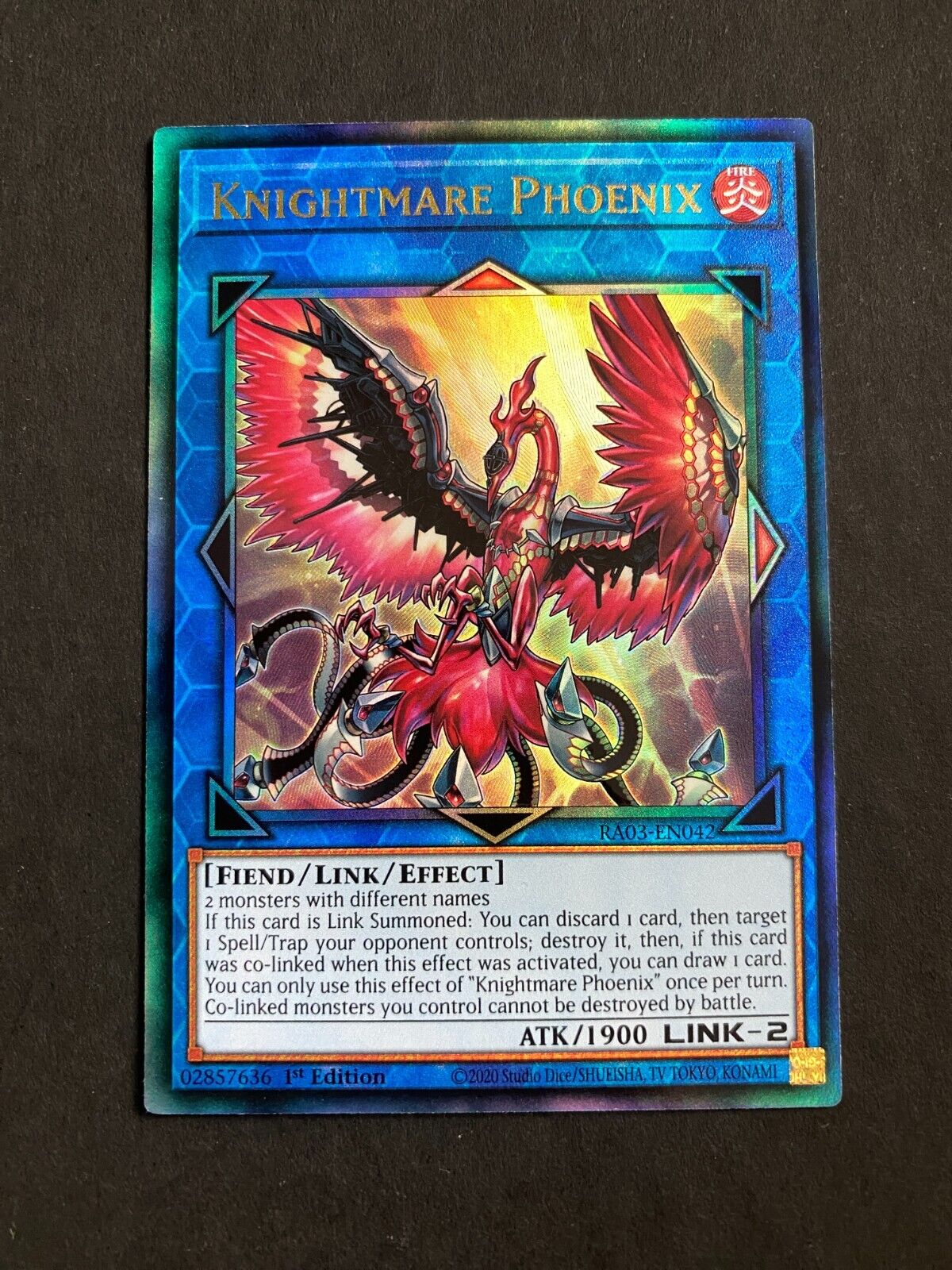 Yugioh Knightmare Phoenix RA03-EN042 Prismatic Ultimate Rare 1st Edition NM