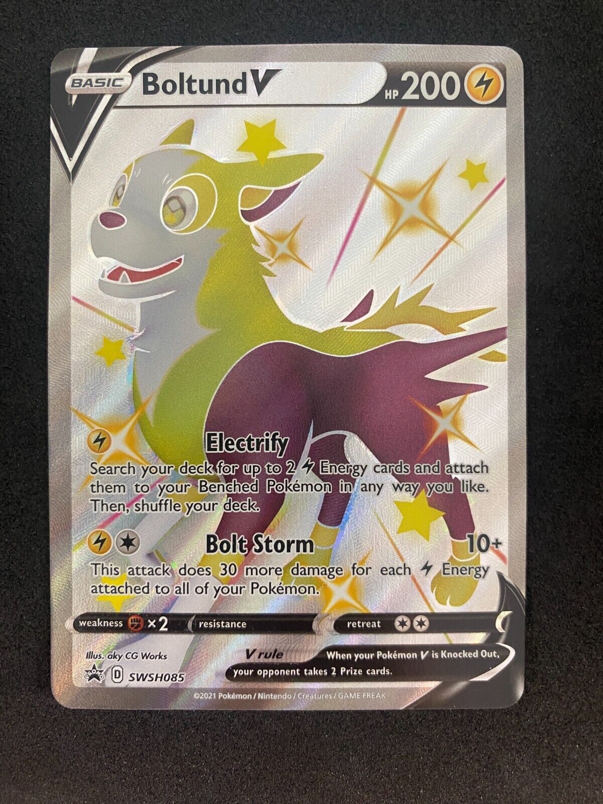 Pokemon Boltund V SWSH085 Black Star Promos Full Art Holo MINT