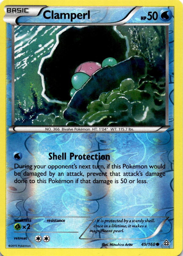 Pokemon Clamperl 49/160 Primal Clash Reverse Holo VLP/NM