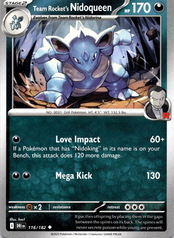Pokemon Team Rocket's Nidoqueen 116/182 Destined Rivals Non Holo NM