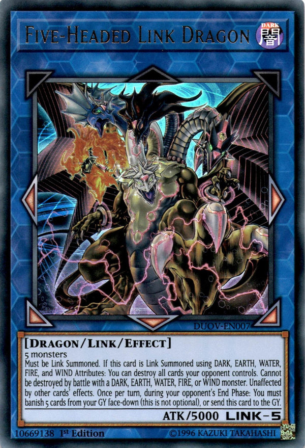 Yugioh Five-Headed Link Dragon DUOV-EN007 Ultra Rare 1st Edition NM
