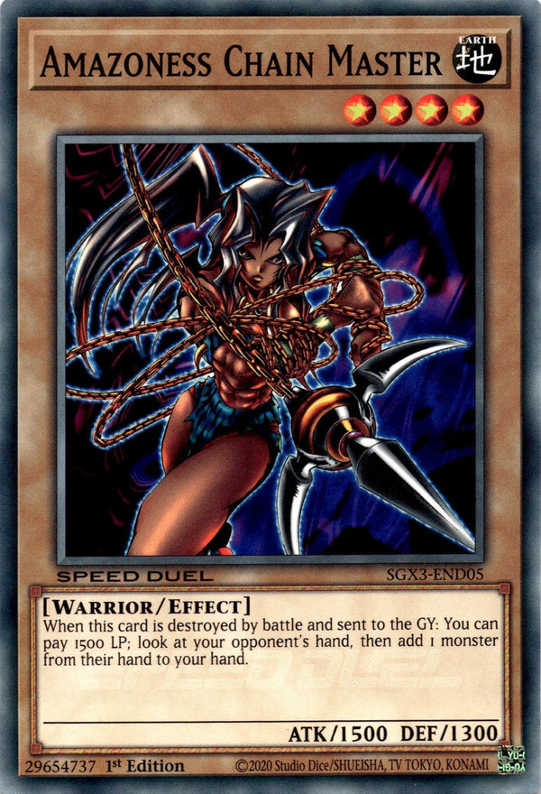 Yugioh Amazoness Chain Master SGX3-END05 Speed Duel Common 1st Edition NM