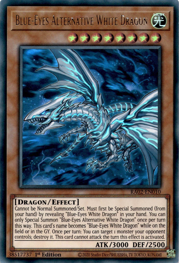 Yugioh Blue-Eyes Alternative White Dragon RA02-EN010 Ultra Rare 1st Edition NM