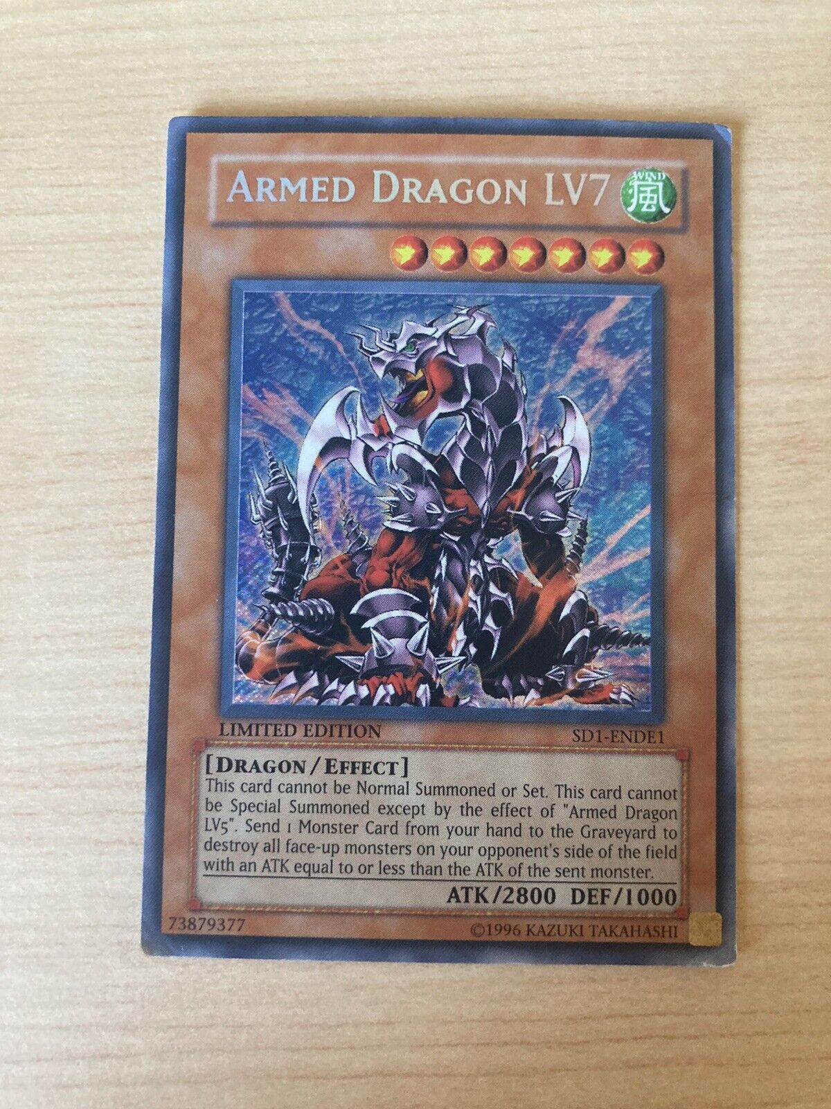 Yugioh Armed Dragon LV7 SD1-ENDE1 Limited Edition Secret Rare DMG