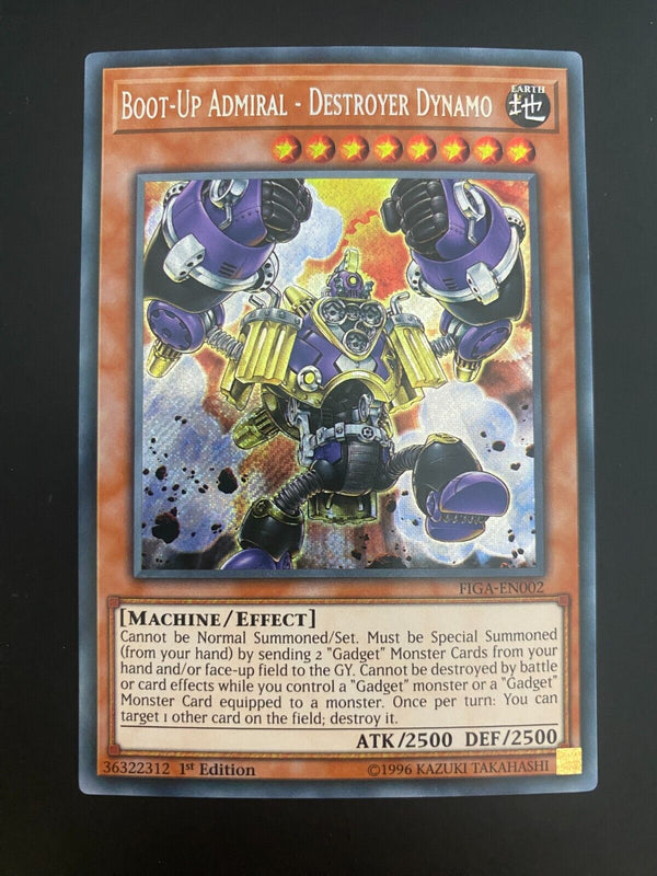 Yugioh Boot-Up Admiral - Destroyer Dynamo FIGA-EN002 1st Ed Secret Rare NM/MINT