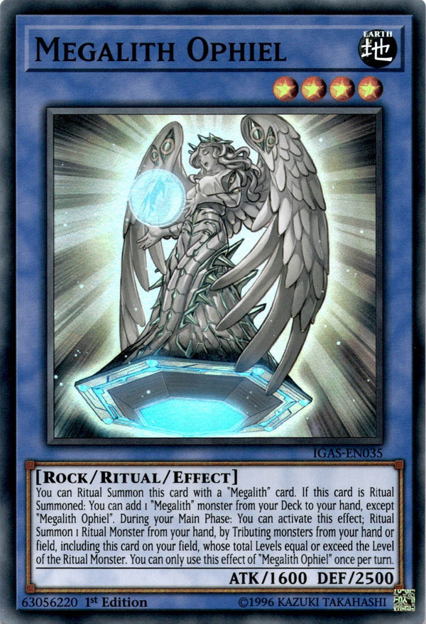 Yugioh Megalith Ophiel IGAS-EN035 Super Rare 1st Edition NM