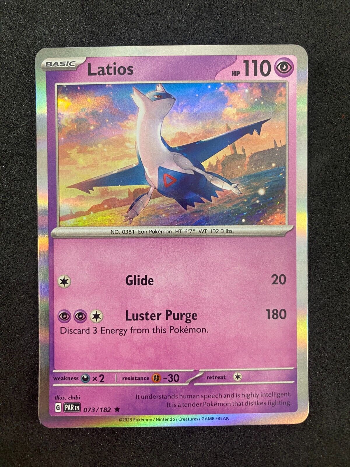 Pokemon Latios 073/182 Paradox Rift Holo MINT