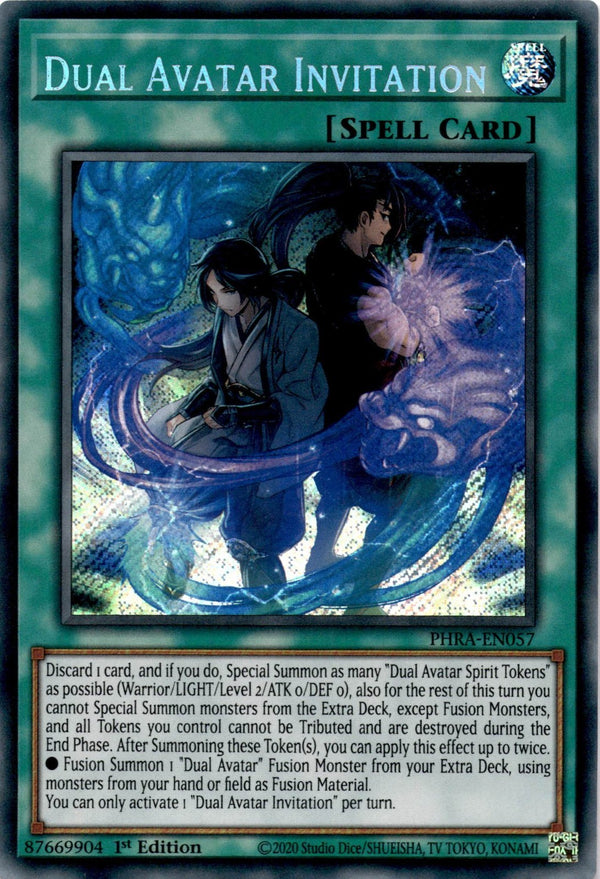 Yugioh Dual Avatar Invitation PHRA-EN057 Secret Rare 1st Edition NM
