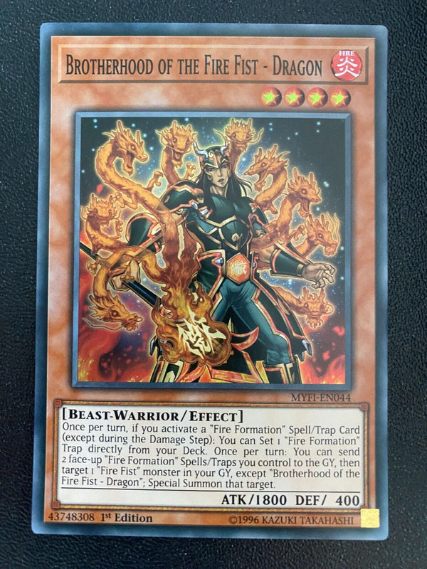 Yugioh Brotherhood of the Fire Fist - Dragon MYFI-EN044 Super Rare 1st Ed NM