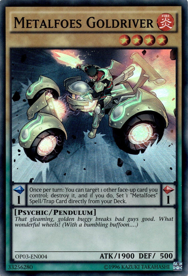 Yugioh Metalfoes Goldriver OP03-EN004 Super Rare Unlimited Edition NM