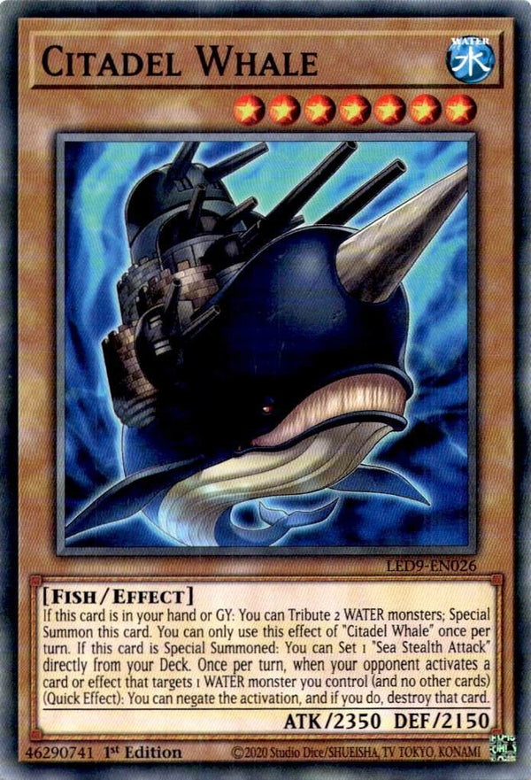 Yugioh Citadel Whale LED9-EN026 Common 1st Edition NM