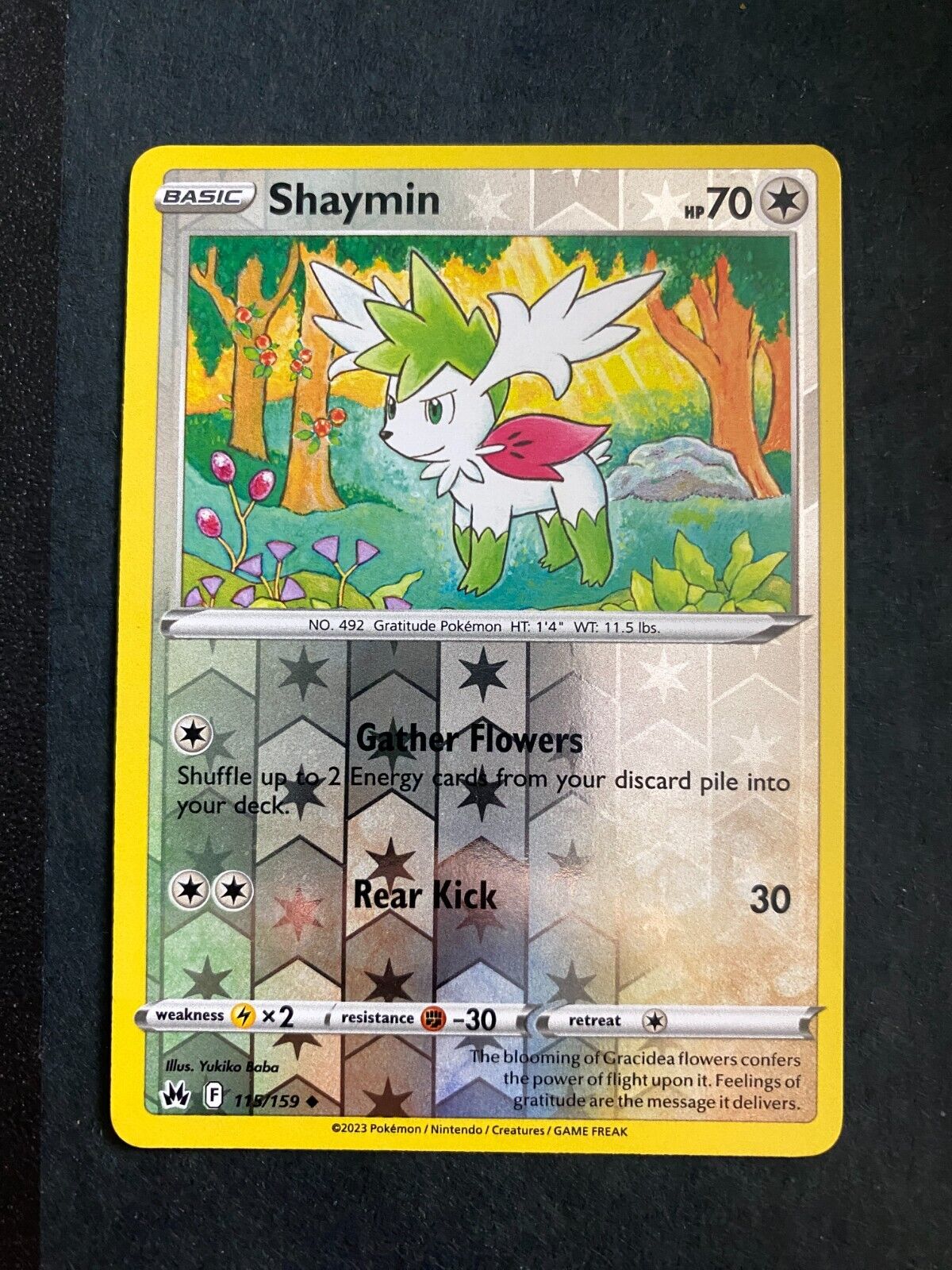 Pokemon Shaymin 115/159 Crown Zenith Reverse Holo NM