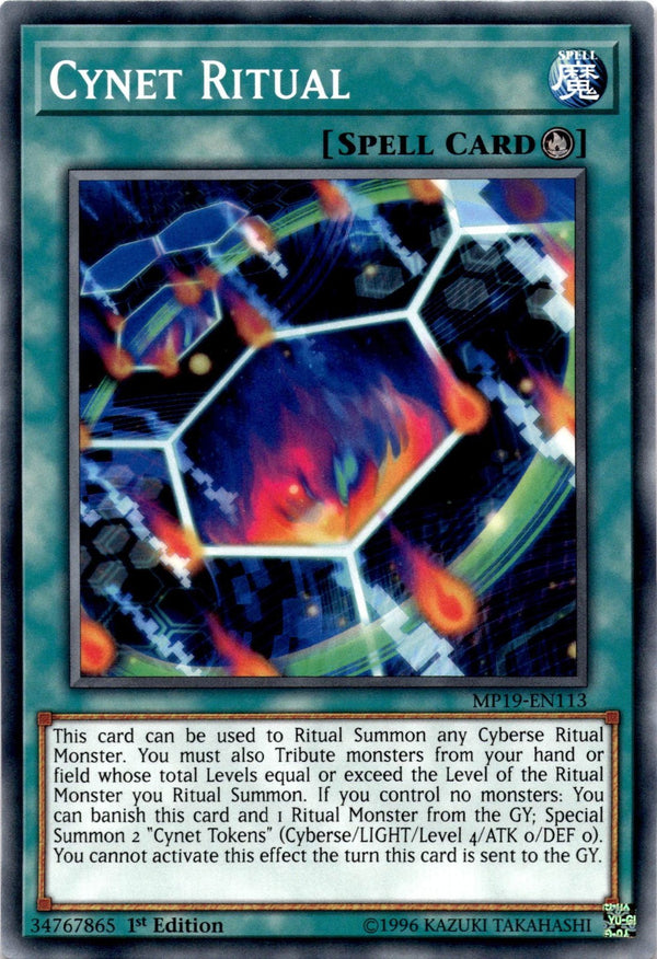 Yugioh Cynet Ritual MP19-EN113 Common 1st Edition NM
