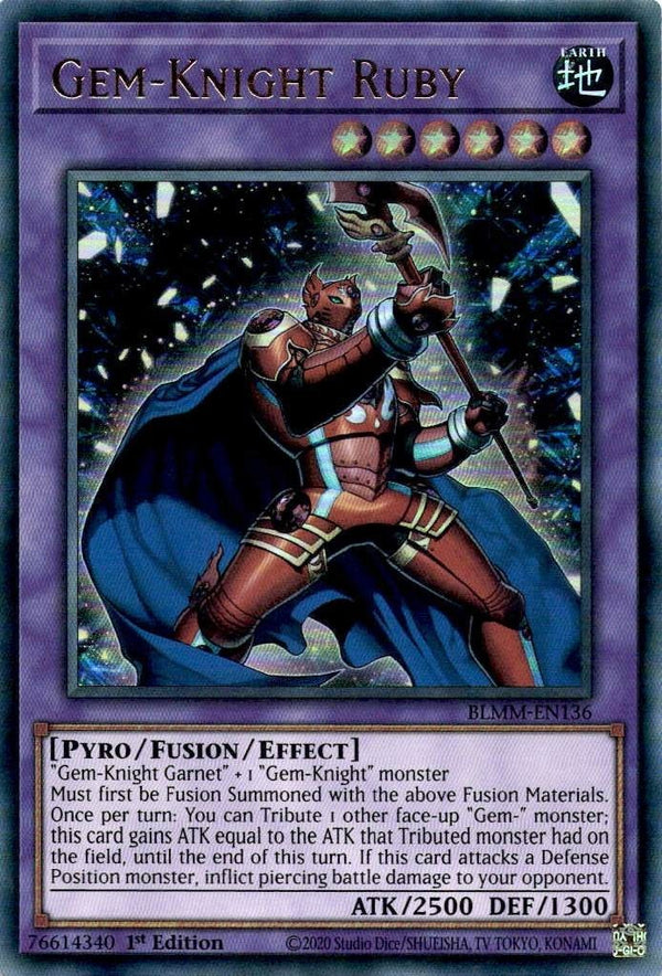 Yugioh Gem-Knight Ruby BLMM-EN136 Ultra Rare 1st Edition NM
