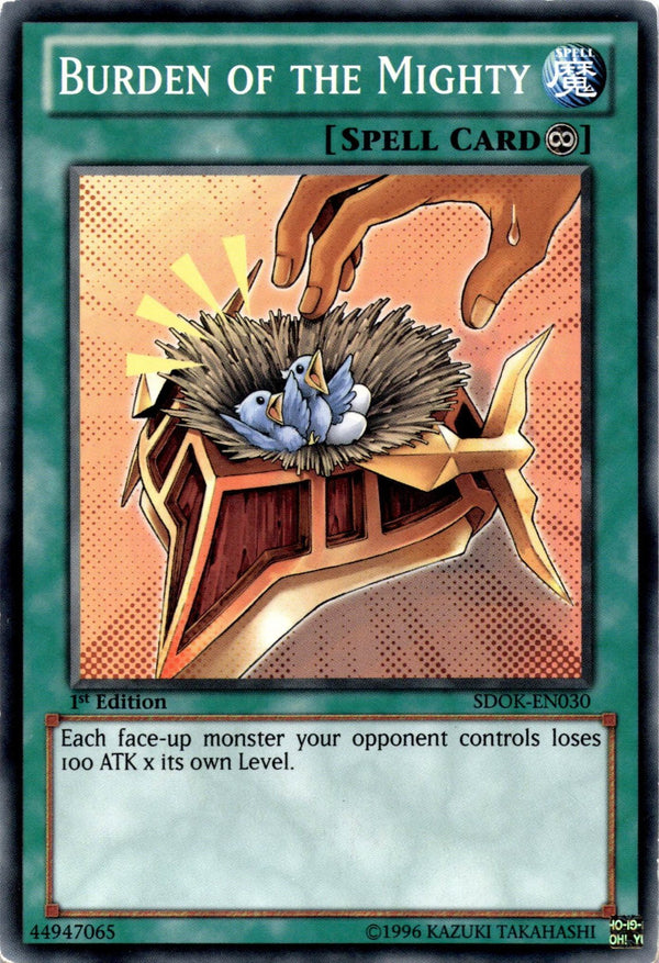 Yugioh Burden of the Mighty SDOK-EN030 Common 1st Edition HP/MP