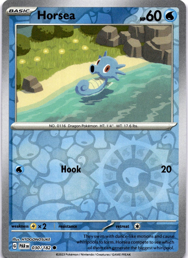 Pokemon Horsea 030/182 Paradox Rift Reverse Holo NM